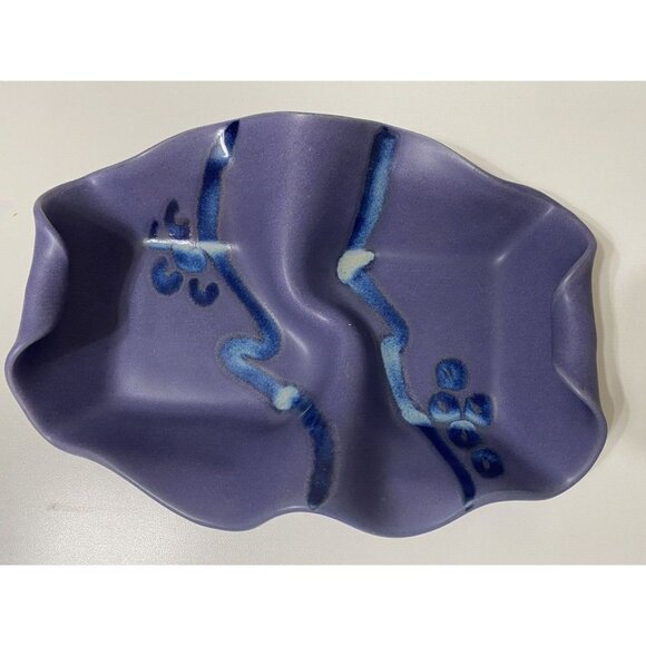 Hilborn Pottery By The Bay Pinch Wave Art Dish Handmade Canada Signed 11.5" - Picture 1 of 8